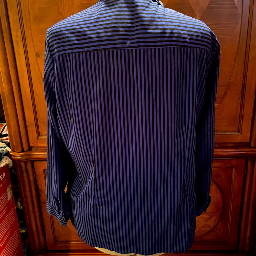 Royal Blue/Black Striped Blouse - Picture 3 of 3